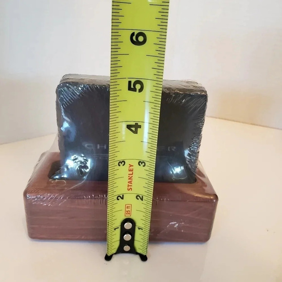 Chrysler Old Canadian Gray Slate Coaster Set with Wooden Stand. - Picture 6 of 7